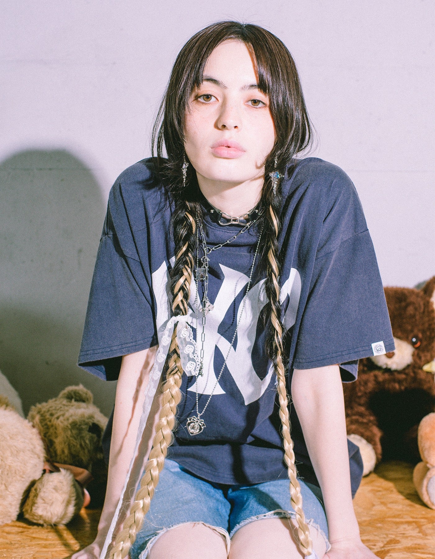 little sunny bite (リトルサニーバイト)NY ♡logo big tee / NAVY