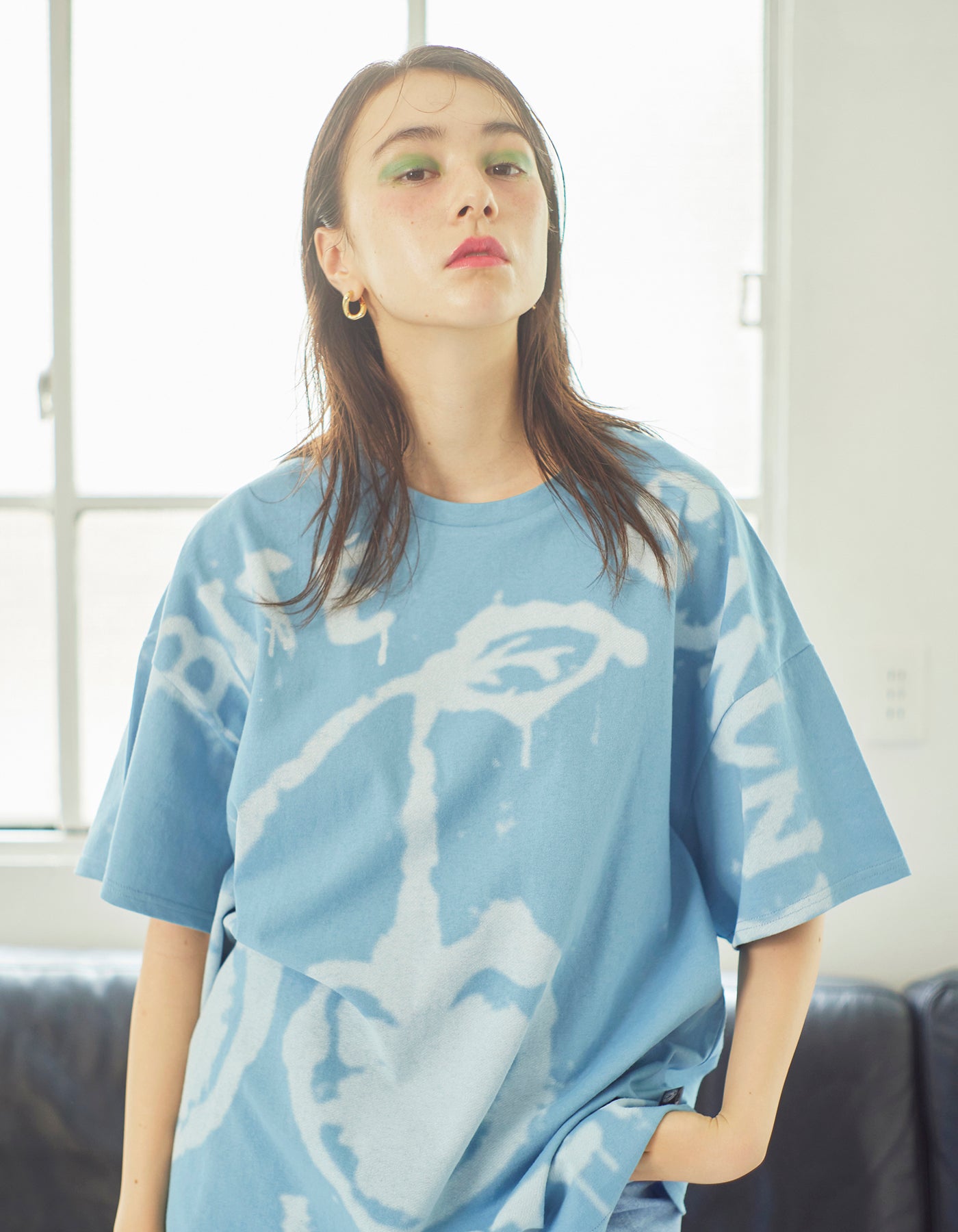 little sunny bite (リトルサニーバイト)cherry doodle big tee / BLUE