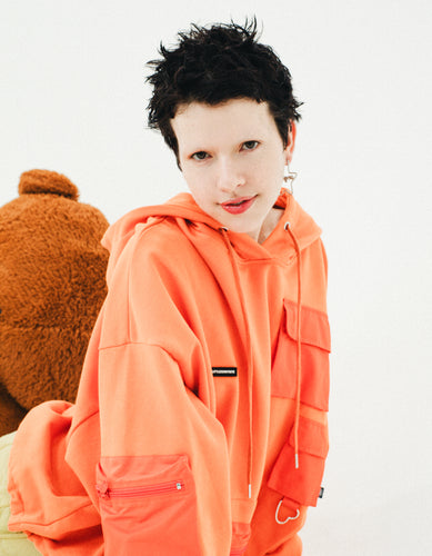 pocket hoodie / ORANGE