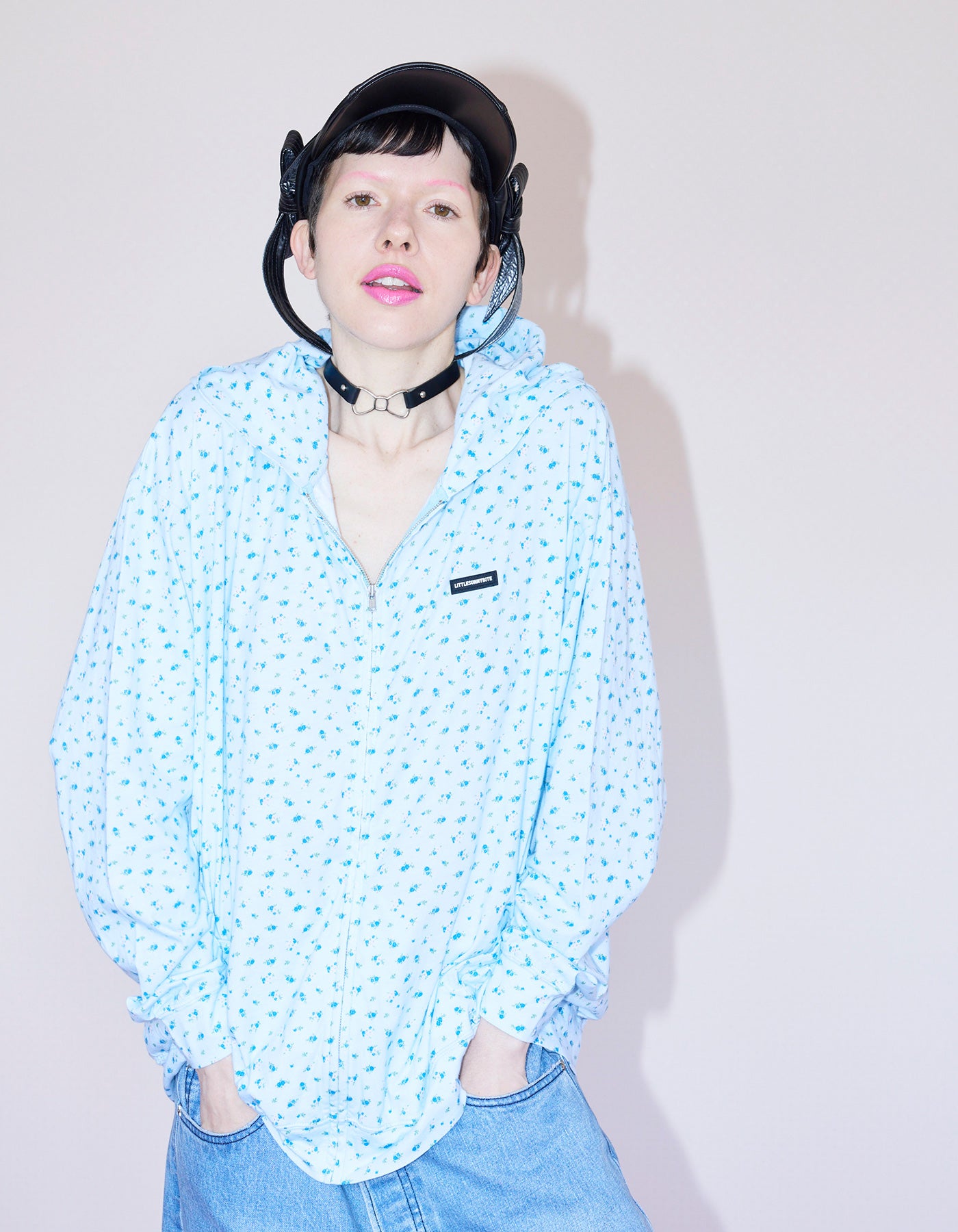 little sunny bite (リトルサニーバイト)floral light hoodie / PINK