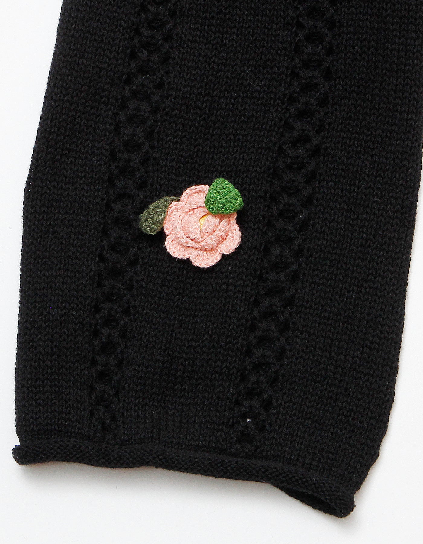 little sunny bite と pink house Floral mesh cardigan / BLACK