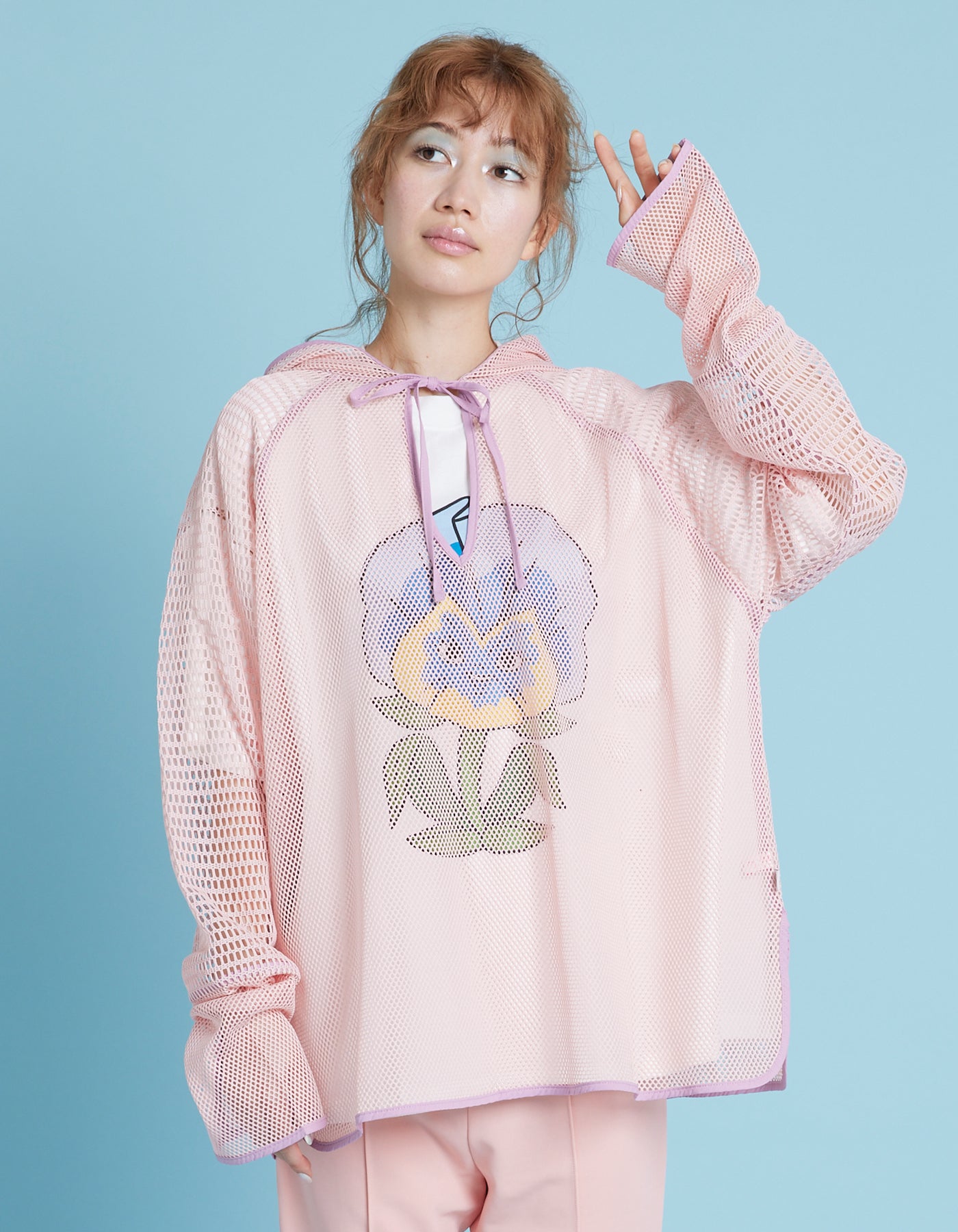 Mesh hoodie / PINK