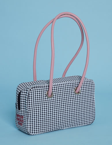 Girly checker bag / BLACK