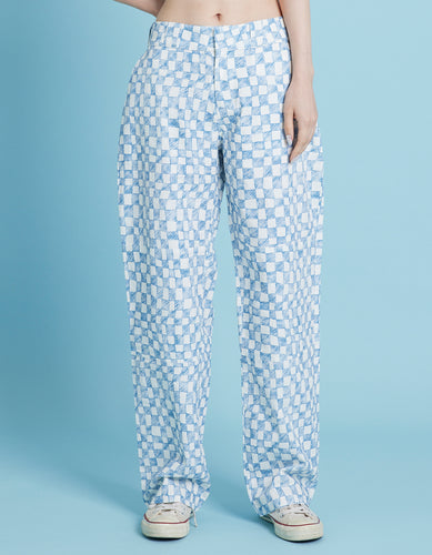 Checker pants / BLUE