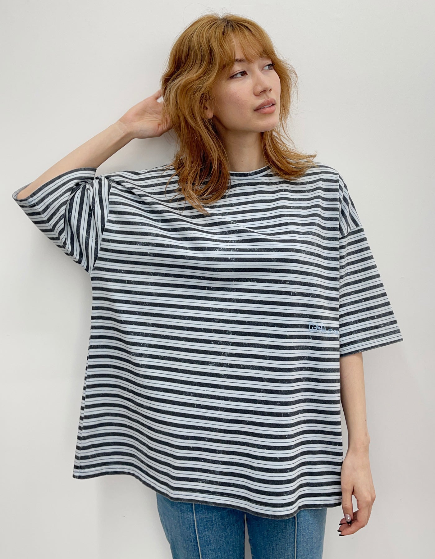 little sunny bite (リトルサニーバイト)Stripe big tee / BLUE