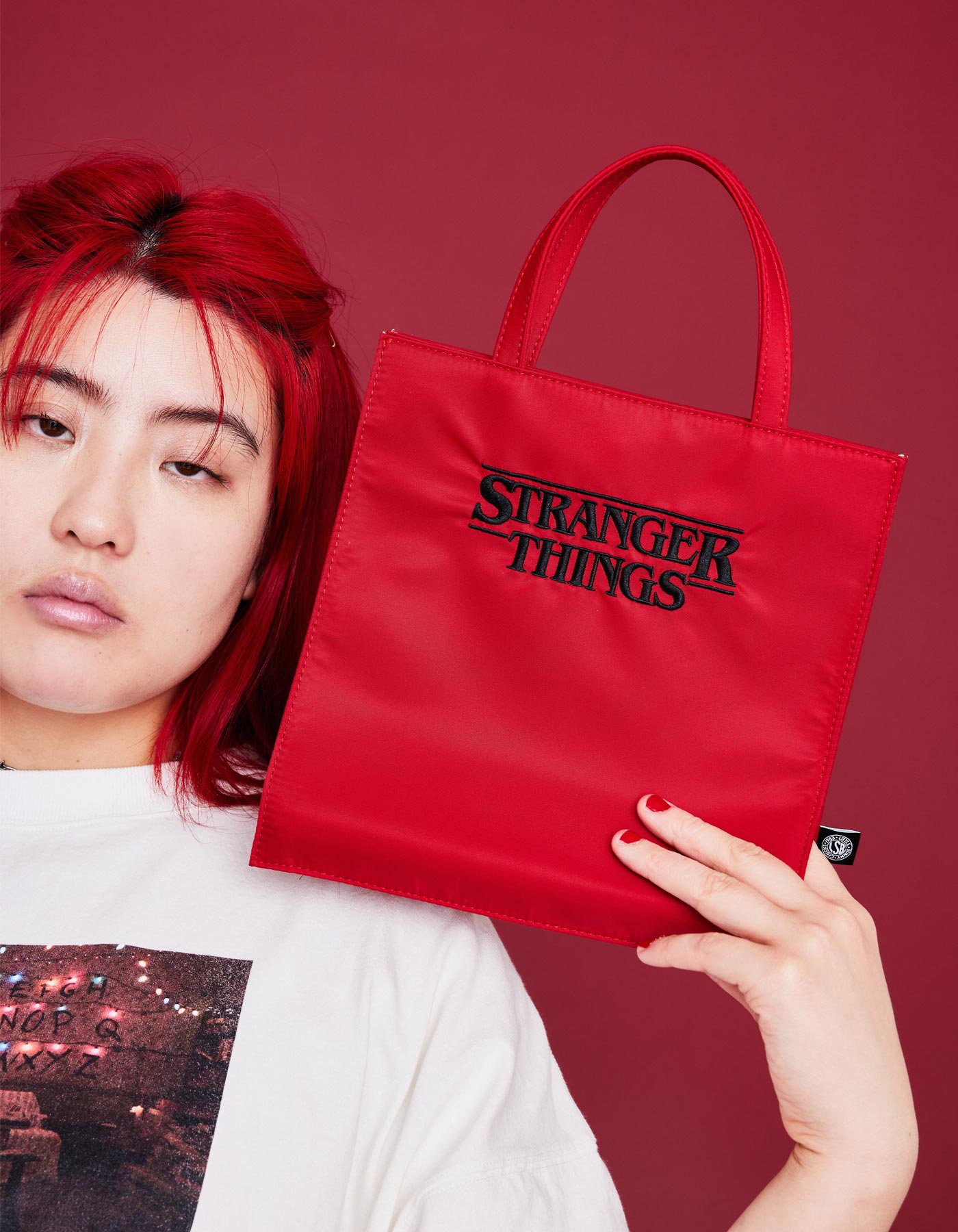 STRANGER THINGS × little sunny bite Logo mini bag / RED