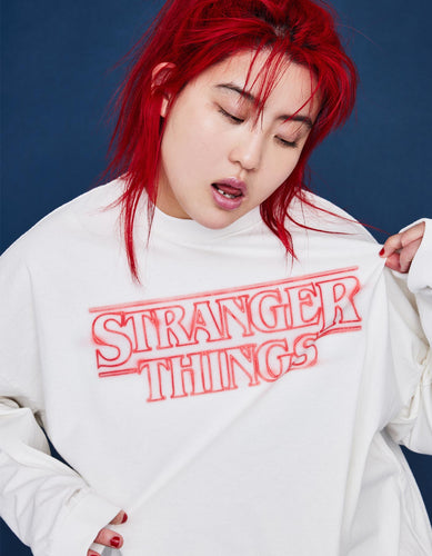 STRANGER THINGS × little sunny bite Logo long tee / WHITE