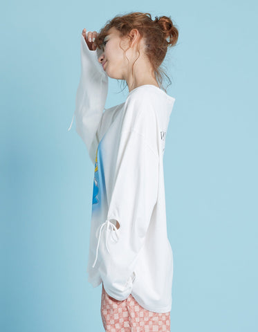 Alice in Wonderland long tee / WHITE