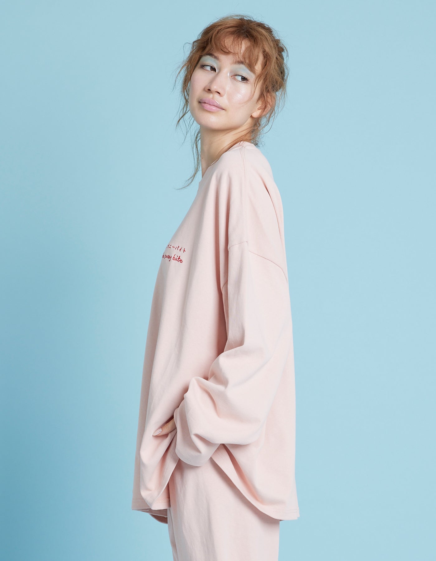 Logo long tee / PINK