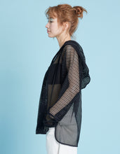 画像をギャラリービューアに読み込む, Mesh hoodie / BLACK