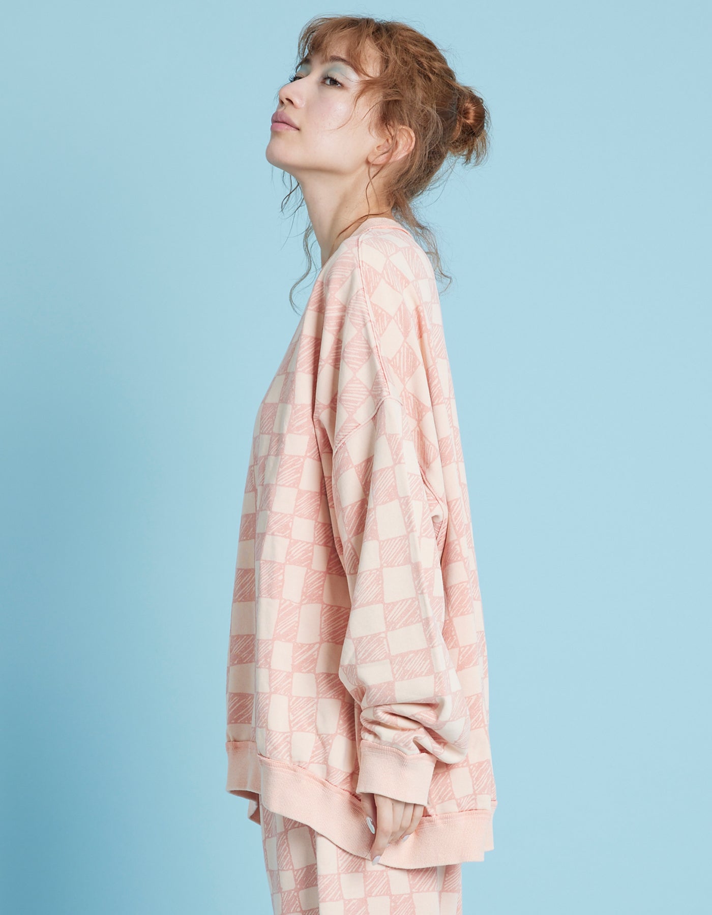 little sunny bite (リトルサニーバイト)Checker sweat top / PINK