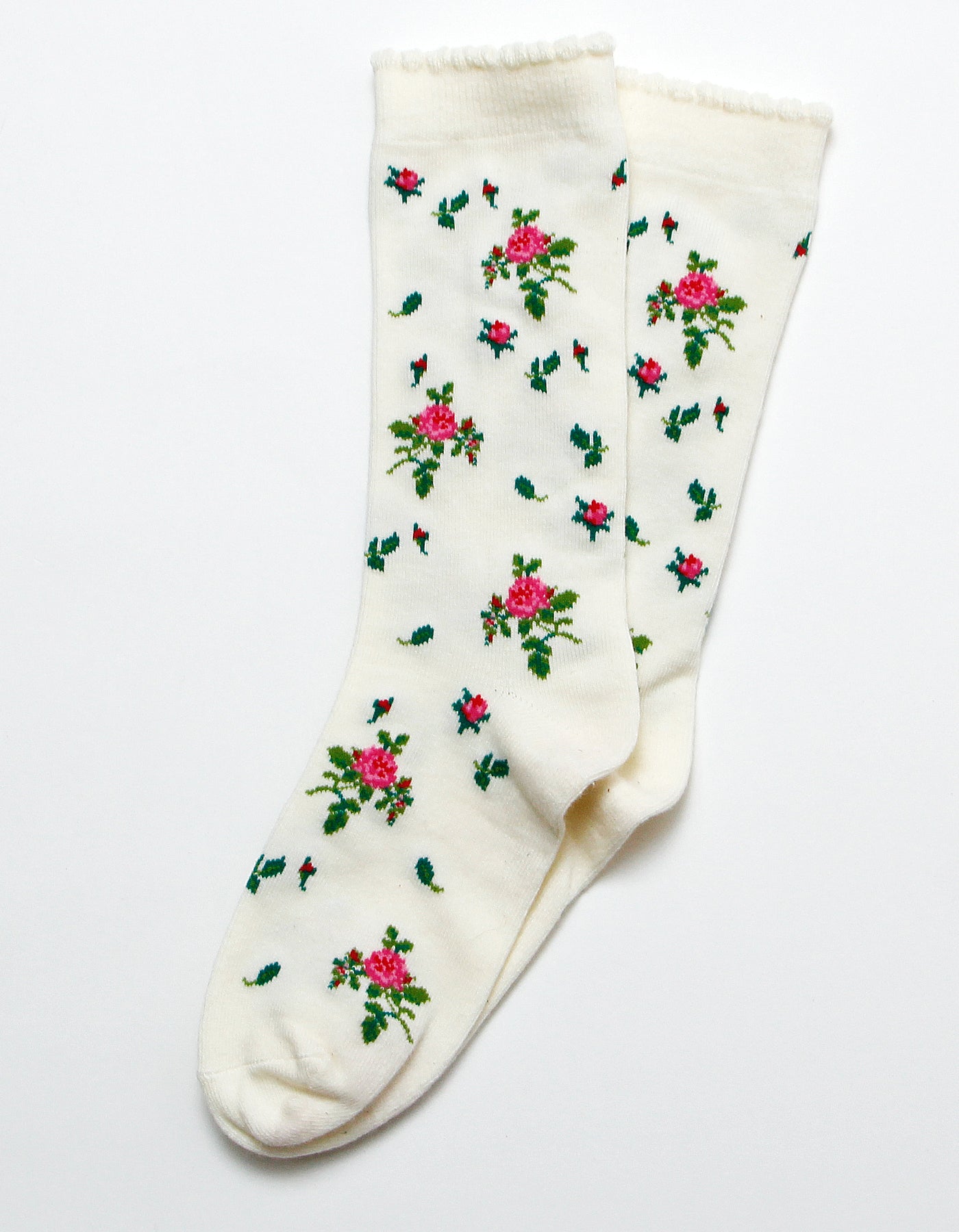 little sunny bite と pink house LSB floral socks / IVORY