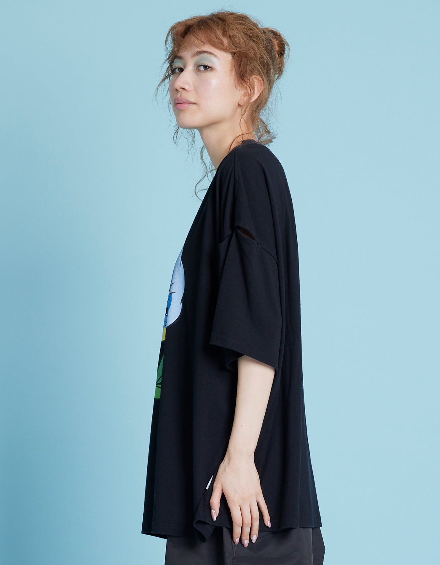 little sunny bite (リトルサニーバイト)Flower big tee / BLACK