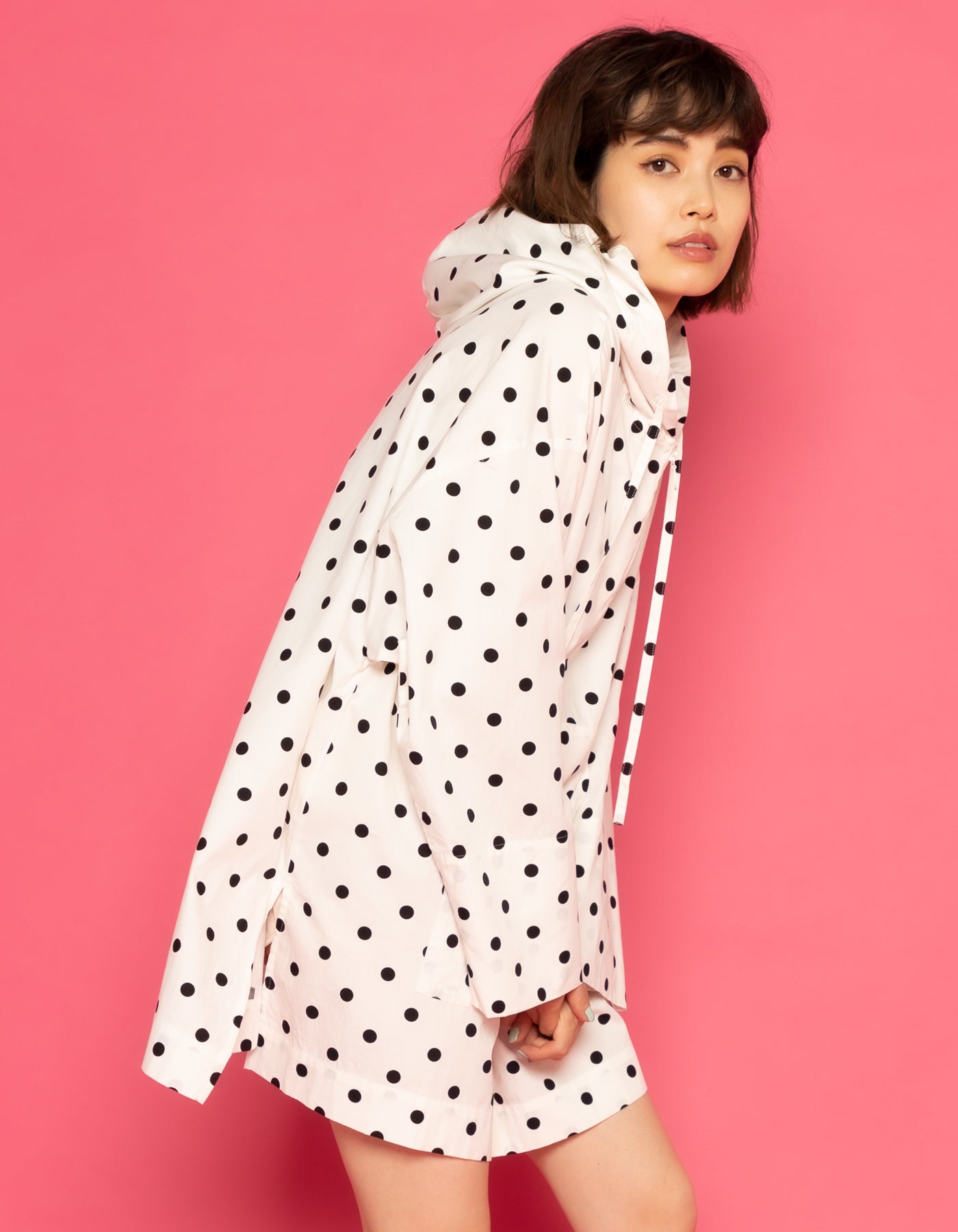 little sunny bite と pink house Coin dot hoodie / IVORY