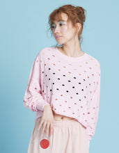 画像をギャラリービューアに読み込む, Perforated short knit top / PINK