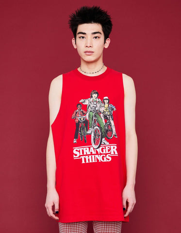 STRANGER THINGS × little sunny bite Big Tank top / RED