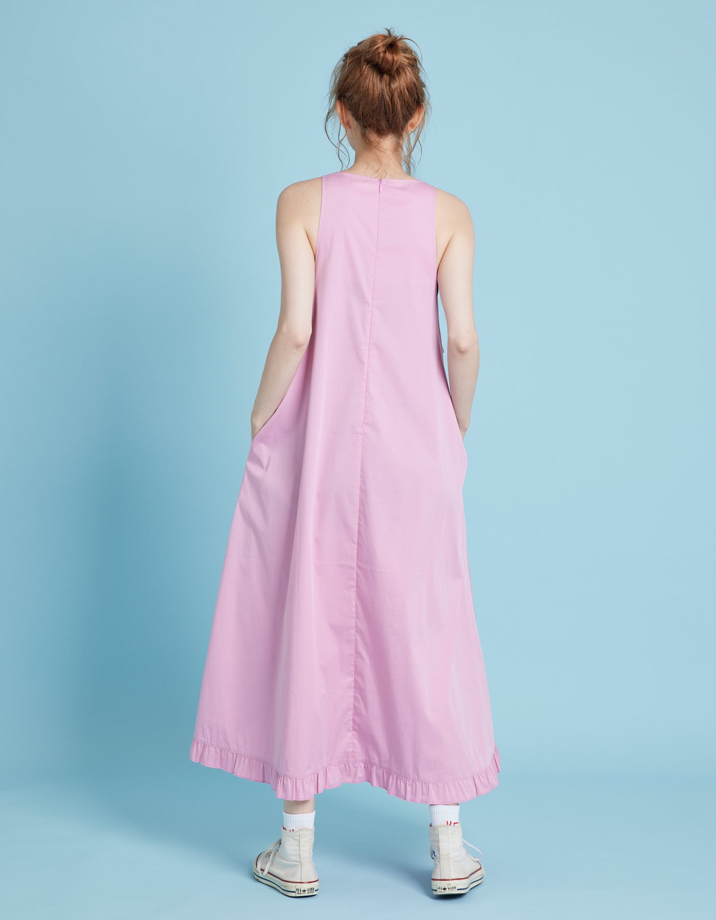 Sleeveless long dress / PINK