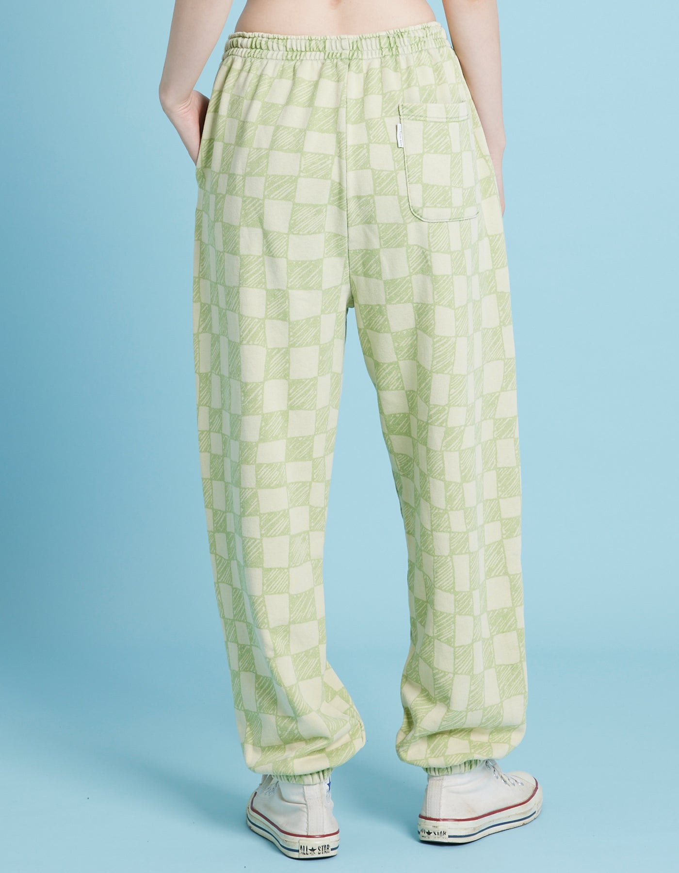 Checker sweat pants / GREEN