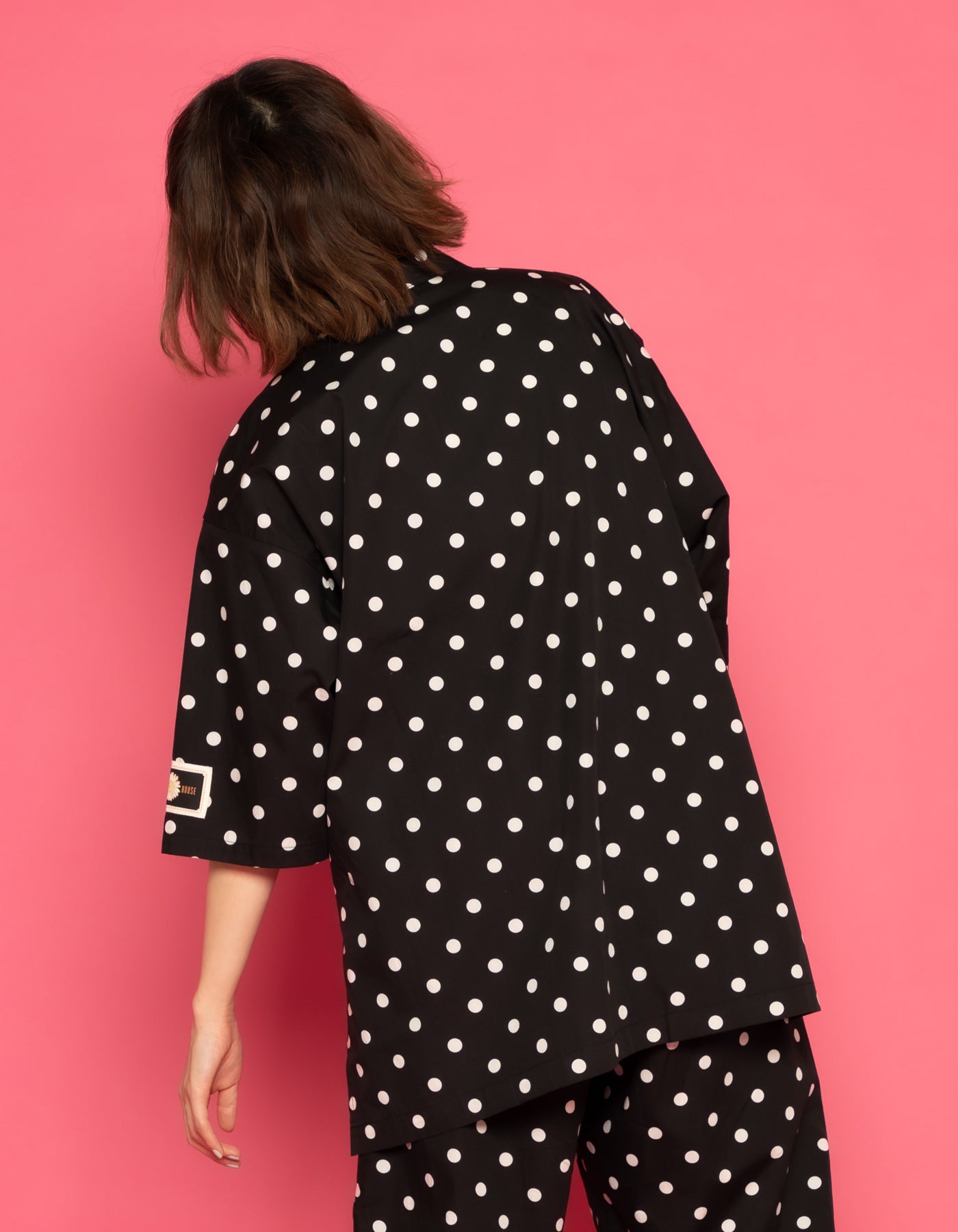 little sunny bite と pink house Coin dot shirts / BLACK
