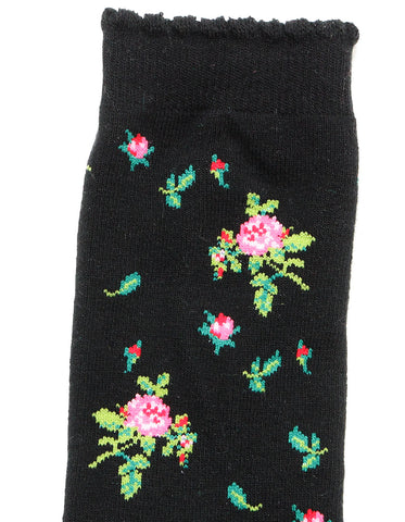 little sunny bite と pink house LSB floral socks / BLACK