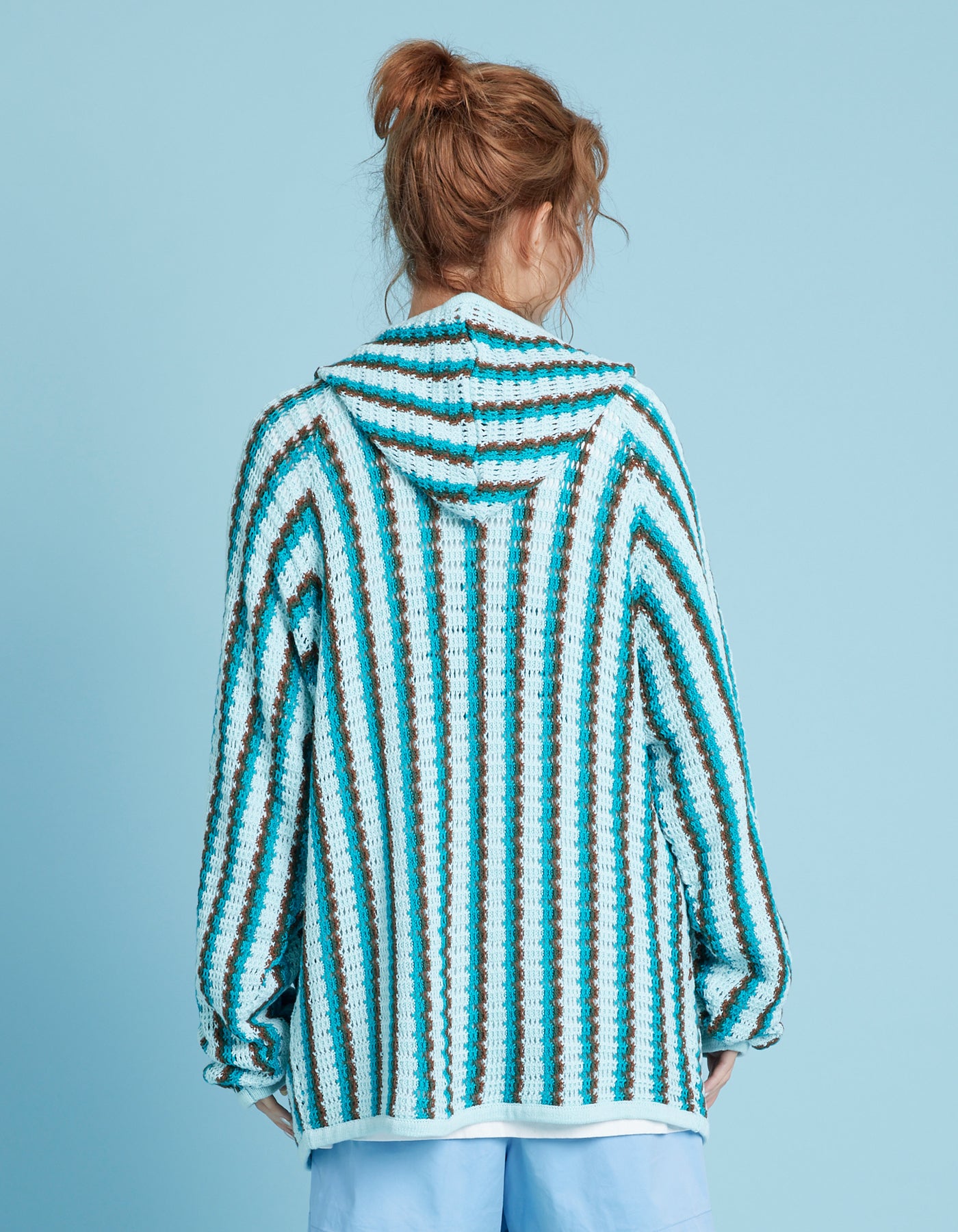 Knitting hoodie / BLUE