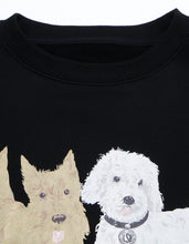 画像をギャラリービューアに読み込む, little sunny bite と pink house Dog print sweat top / BLACK