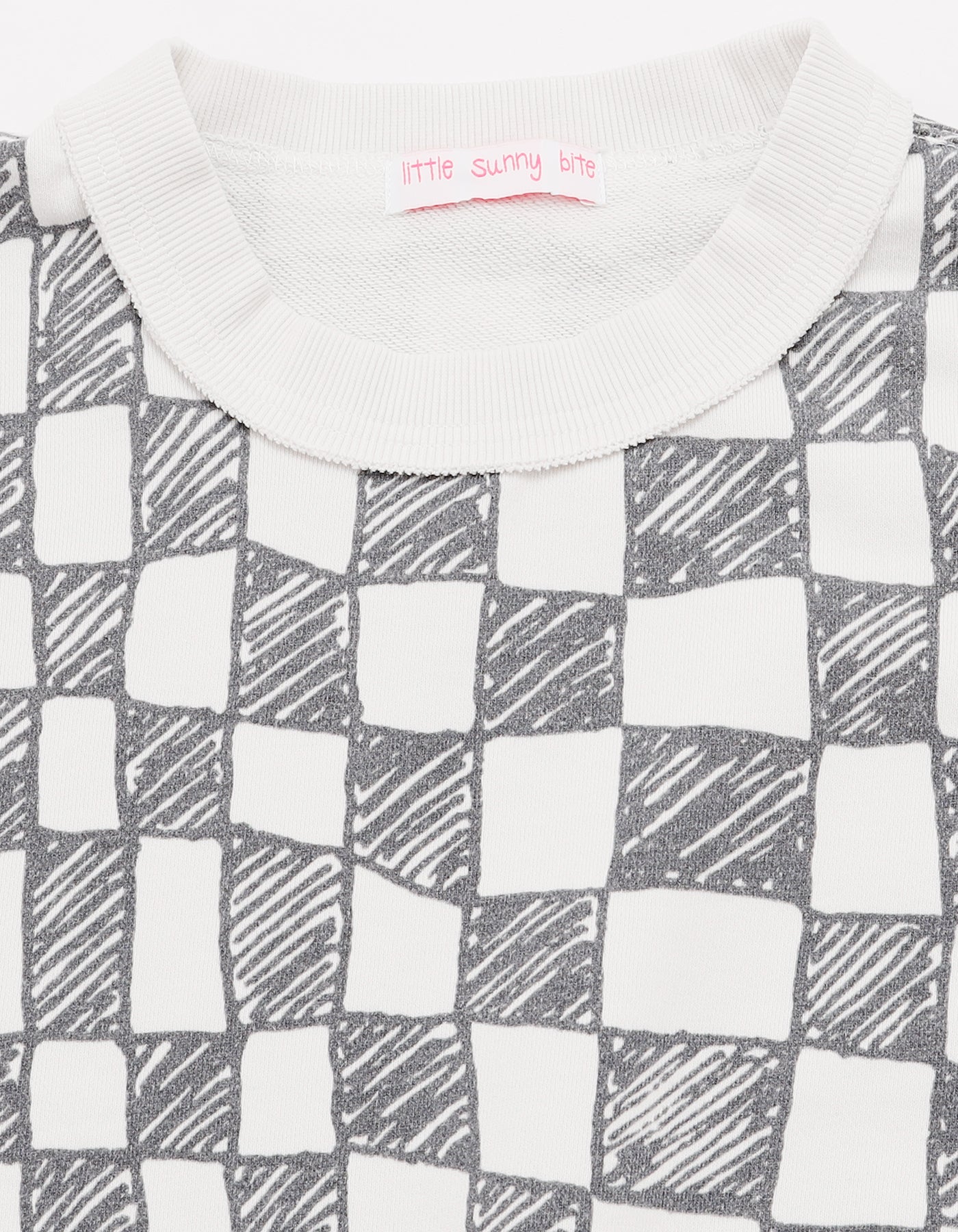 Checker sweat top / WHITE