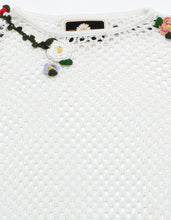 画像をギャラリービューアに読み込む, little sunny bite と pink house Floral mesh top / IVORY