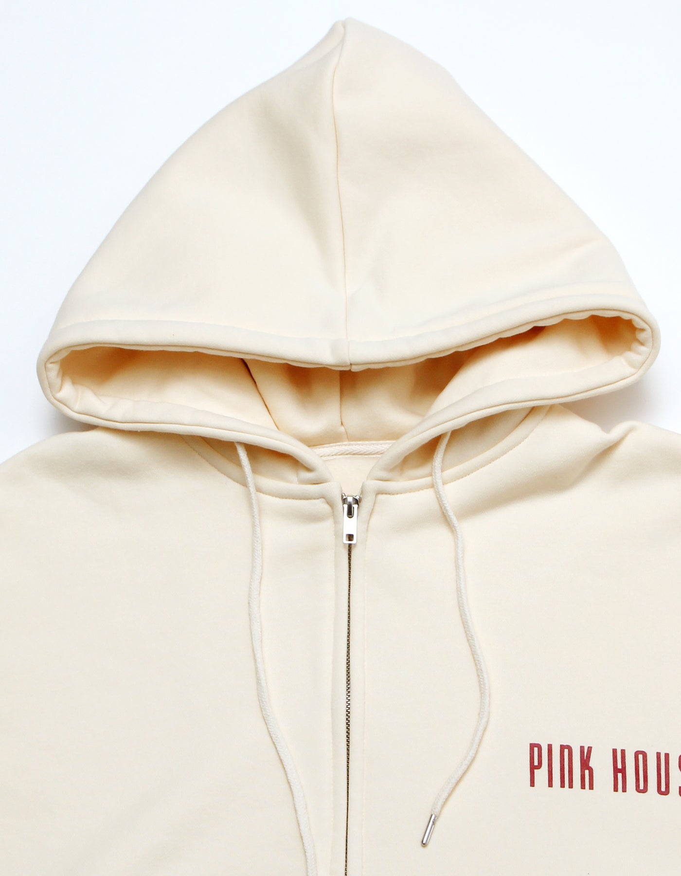 little sunny bite と pink house Bear message zip hoodie / WHITE
