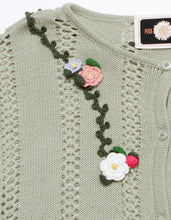 画像をギャラリービューアに読み込む, little sunny bite と pink house Floral mesh cardigan / PISTACHIO