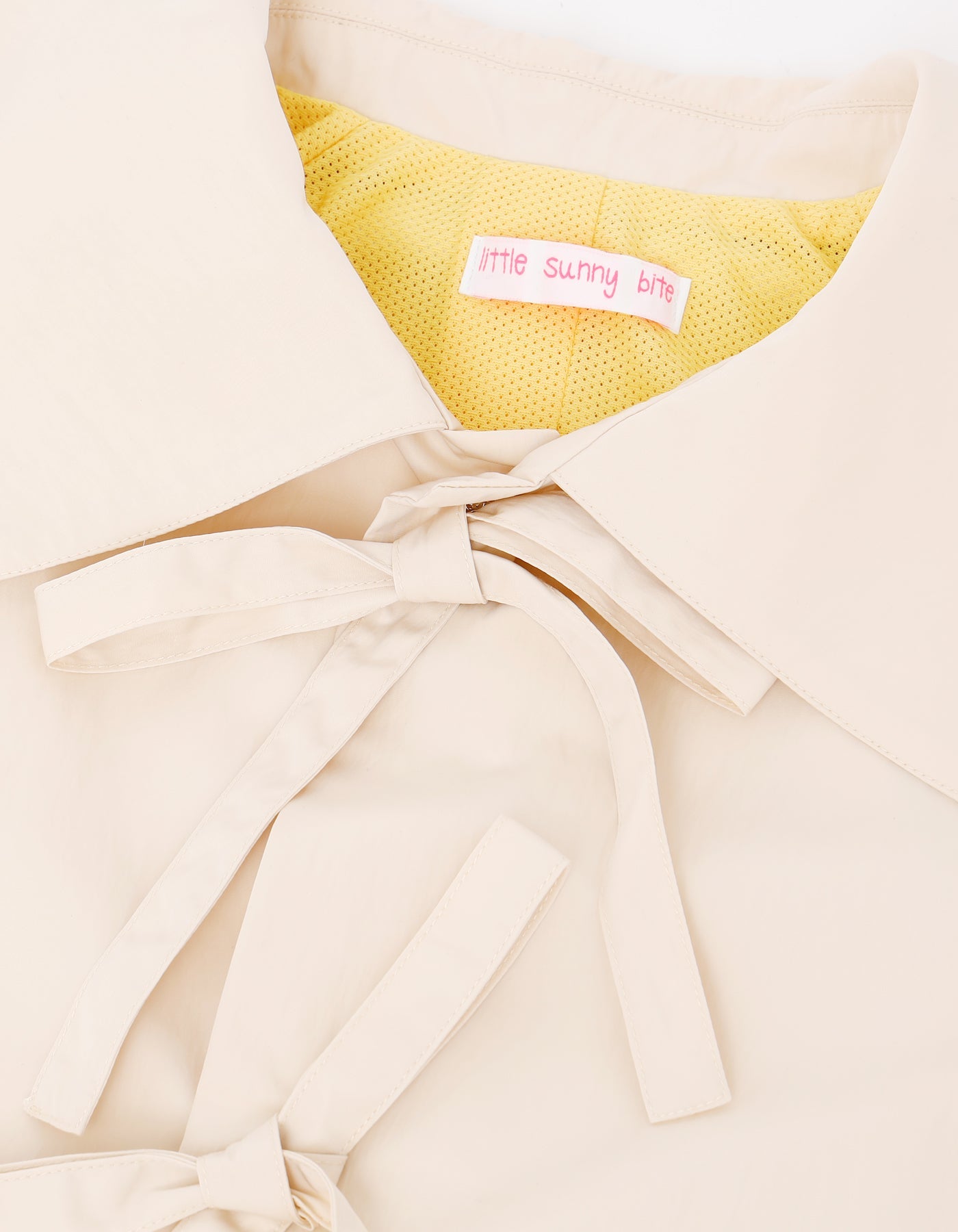 Nylon long ribbon jacket / WHITE