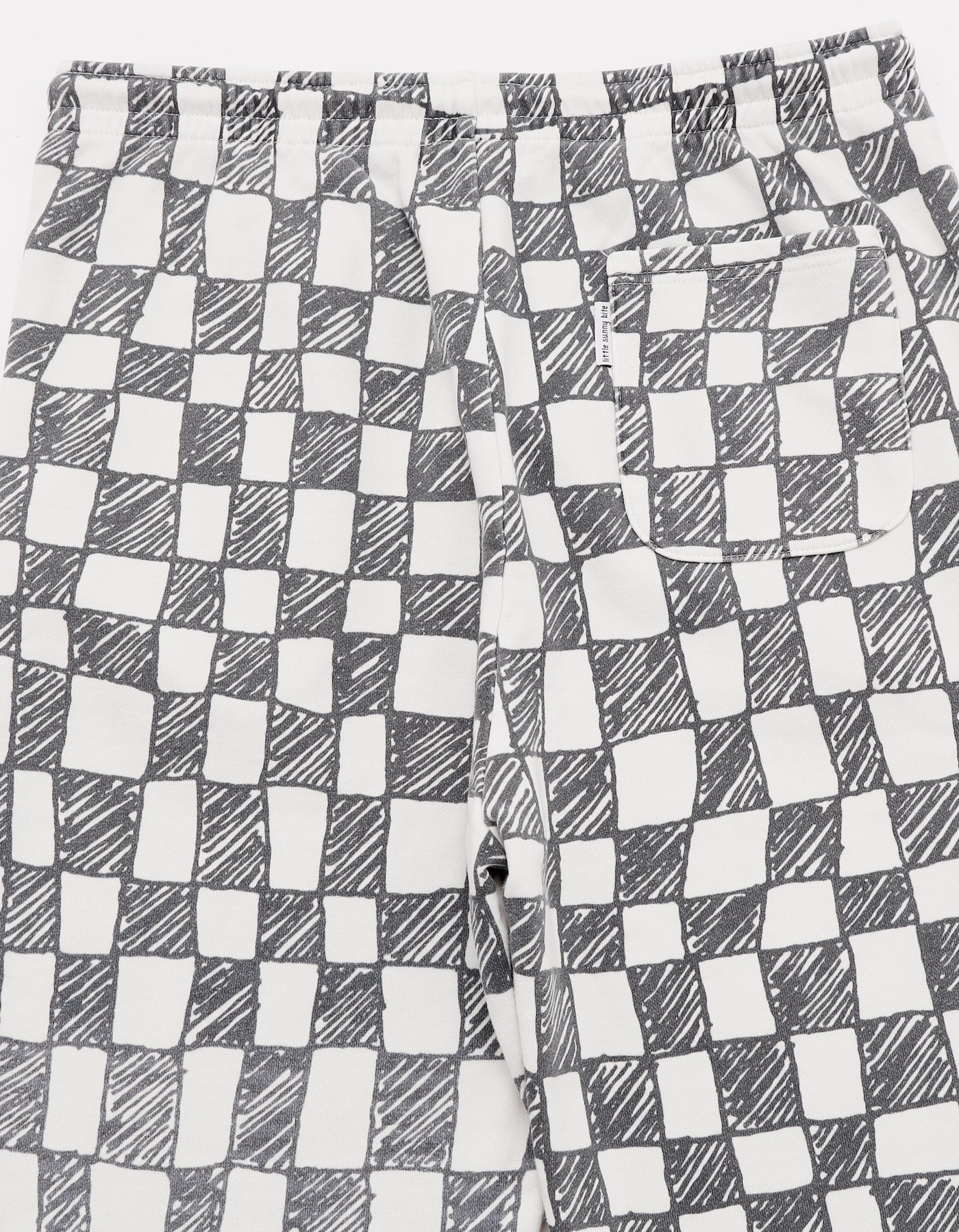 Checker sweat pants / WHITE