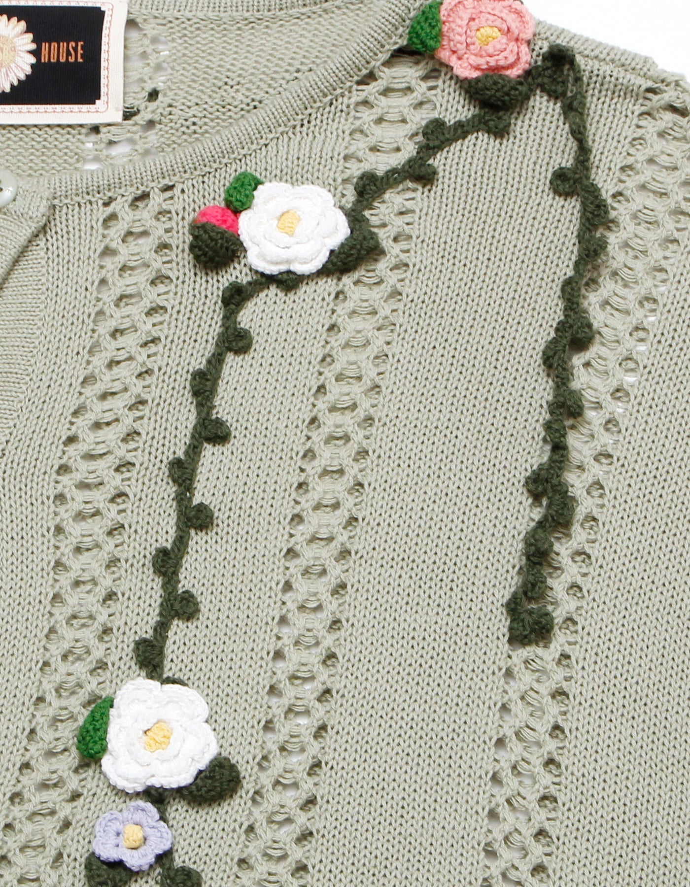 little sunny bite と pink house Floral mesh cardigan / PISTACHIO