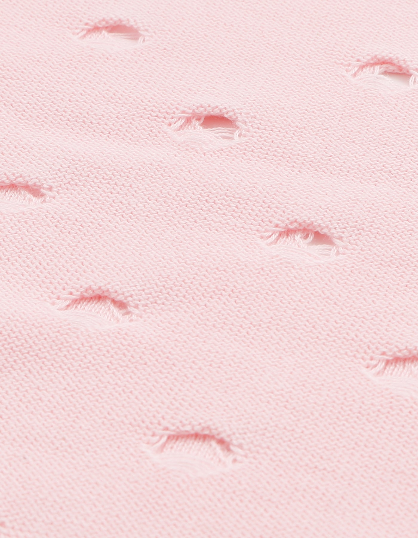 Perforated short knit top / PINK