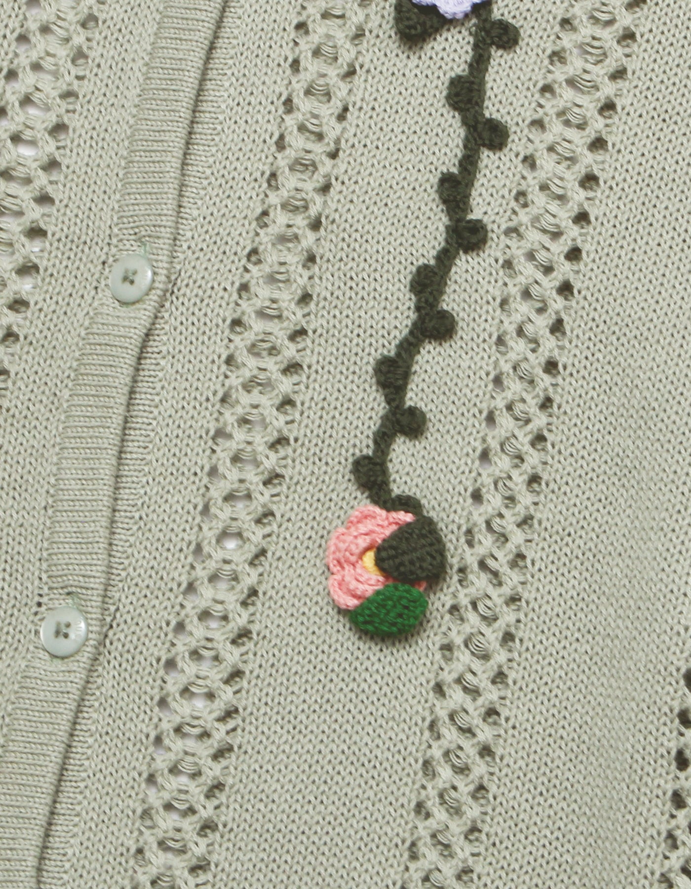 little sunny bite と pink house Floral mesh cardigan / PISTACHIO