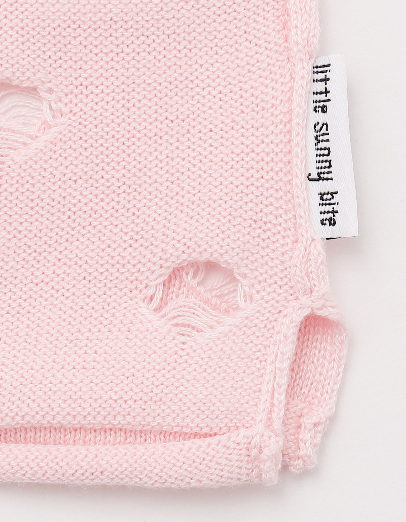 Perforated short knit top / PINK