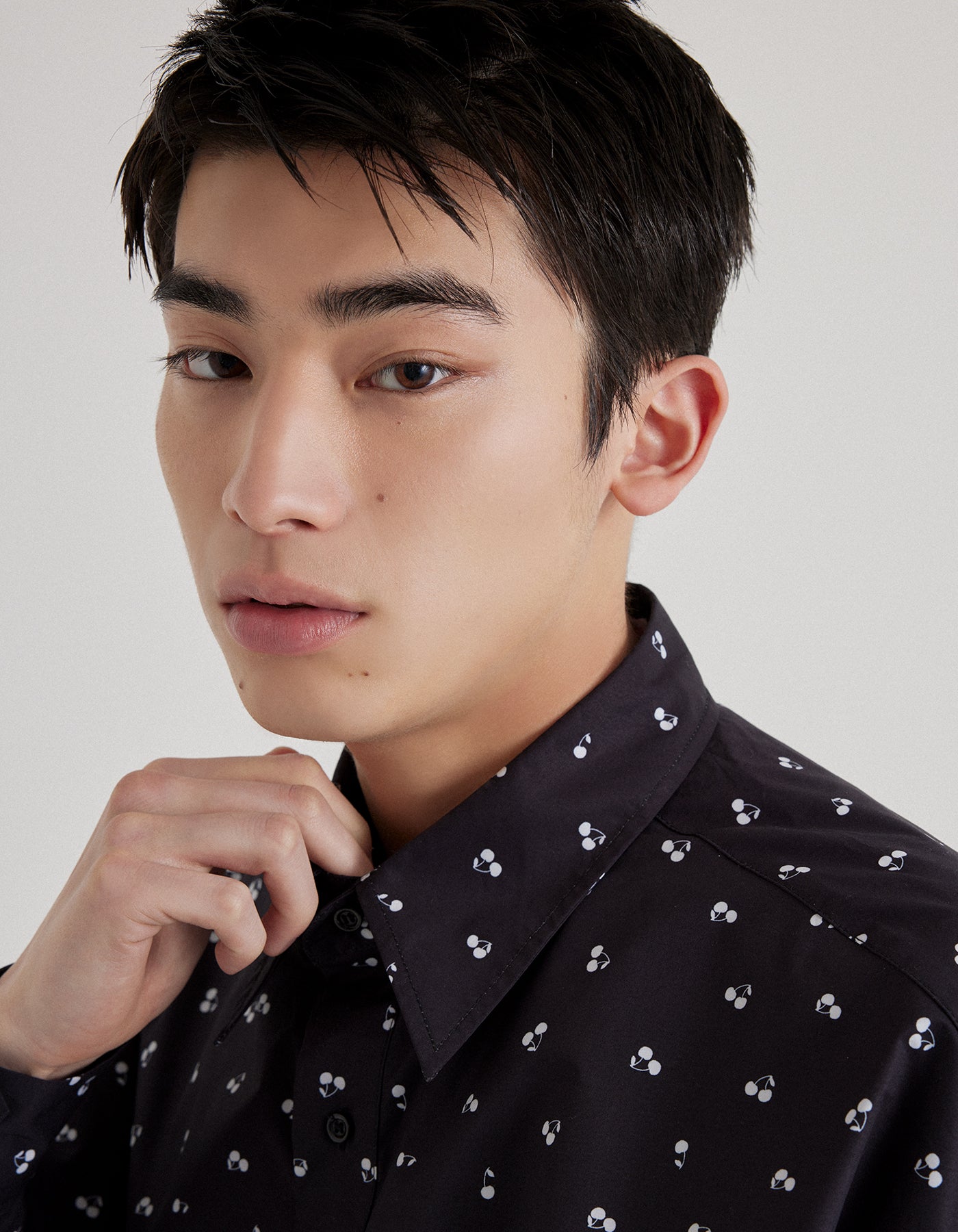 Cherry big shirts / BLACK